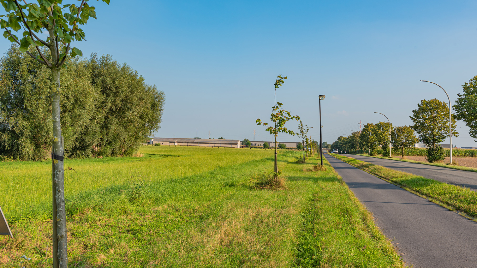 Het fietspad in de Industrielaan