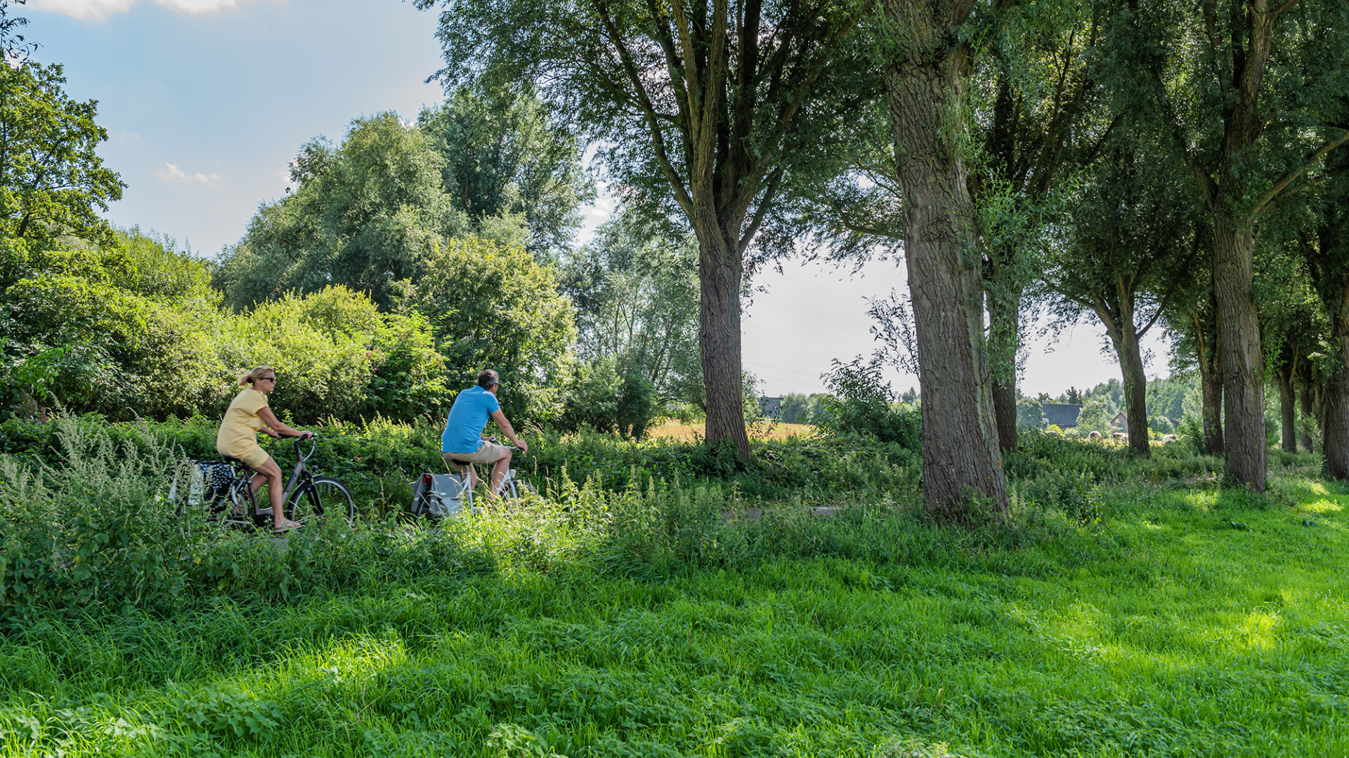 fietsers langs de Trakel in Beveren-Leie